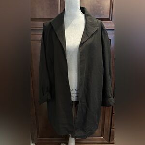Coldwater Creek Black Linen Blazer Jacket Coat with pockets size 24